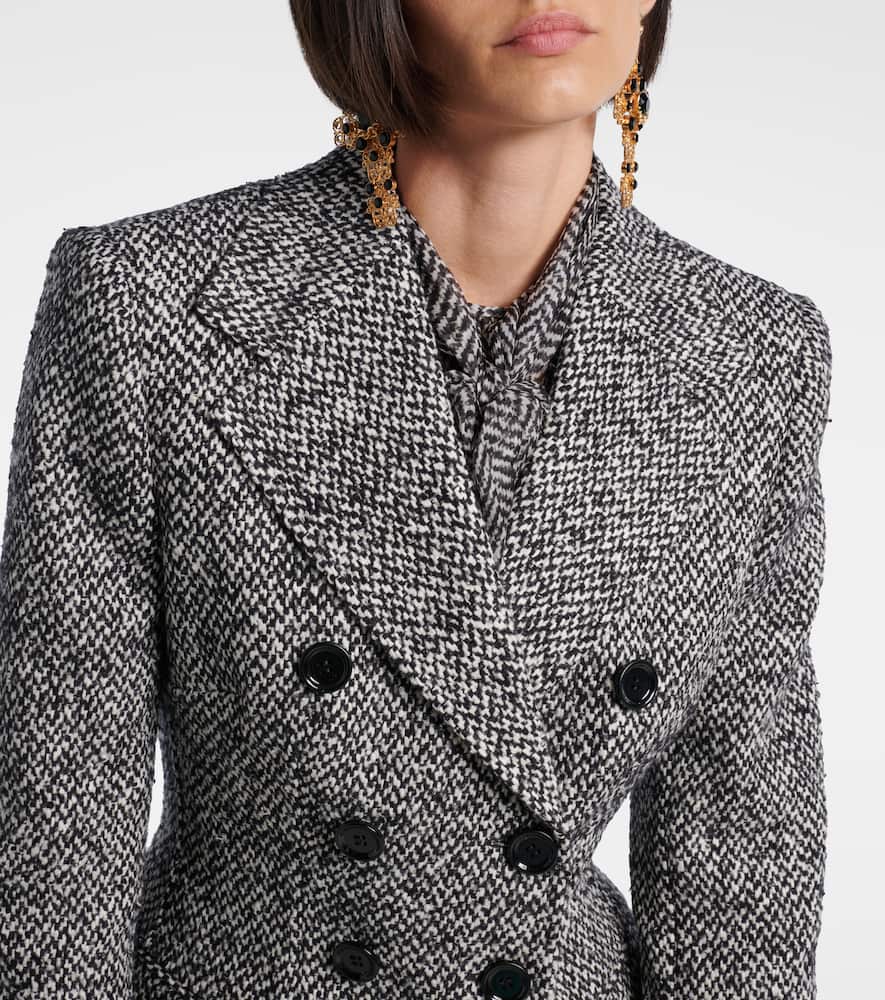 Double-breasted wool-blend jacket