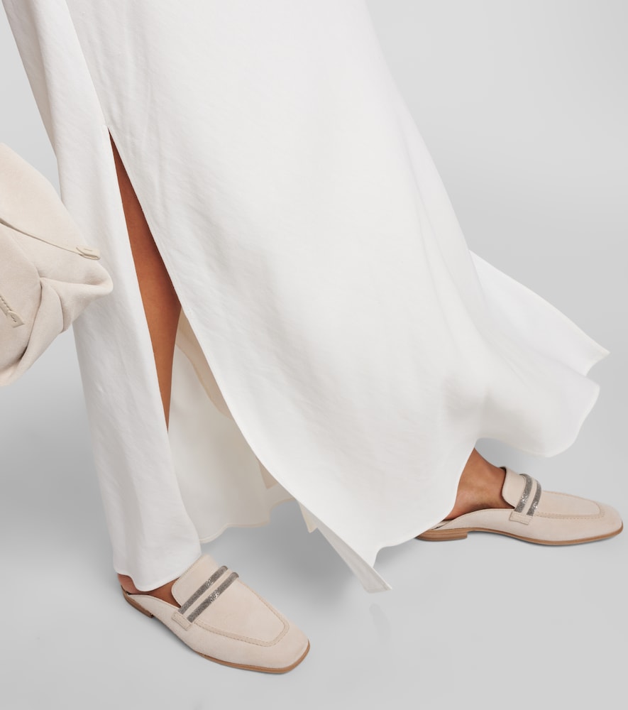 Twill maxi skirt