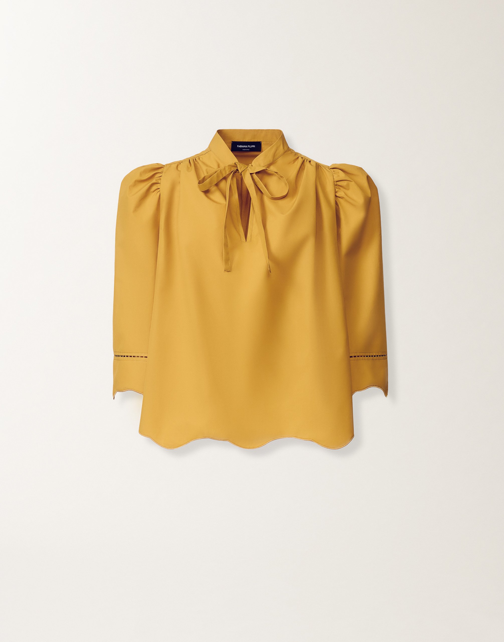 Poplin top, mustard