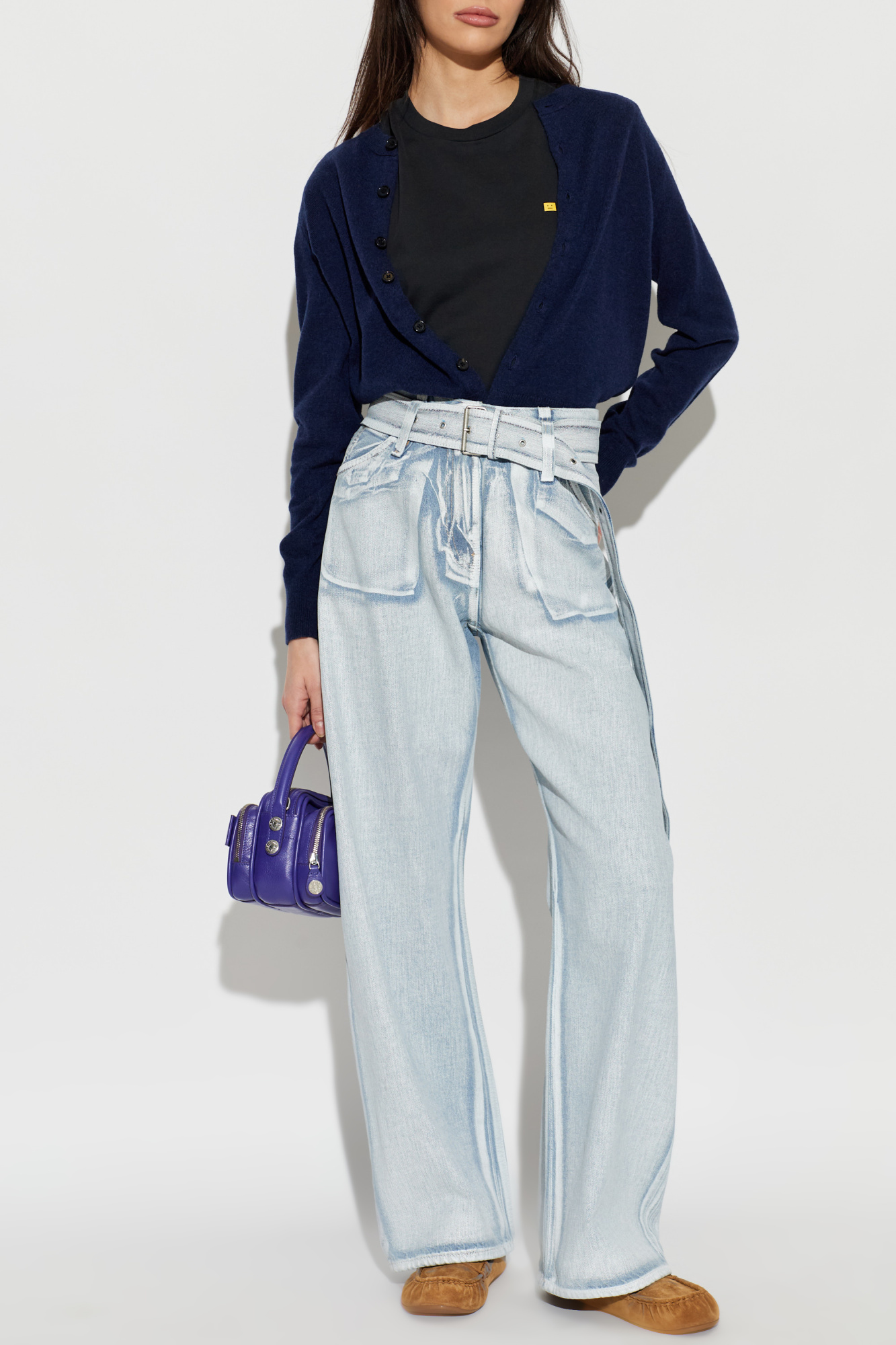 Wool Cardigan, Women's, Navy Blue