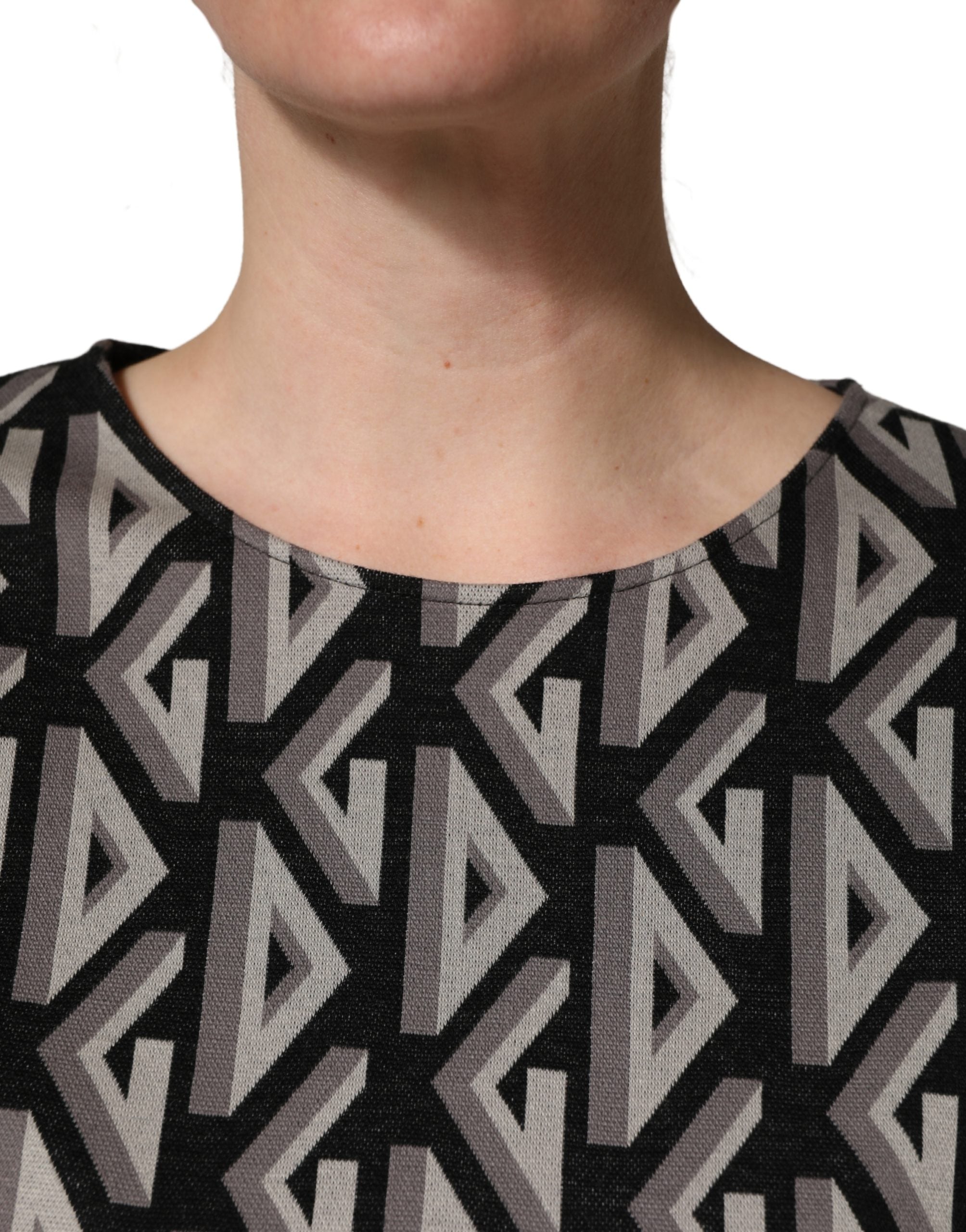 Logo-Printed Cotton Dress — Black