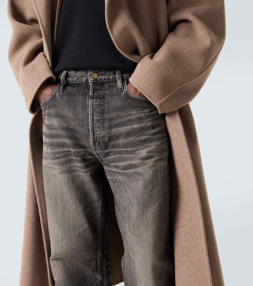 Faded mid-rise straight jeans