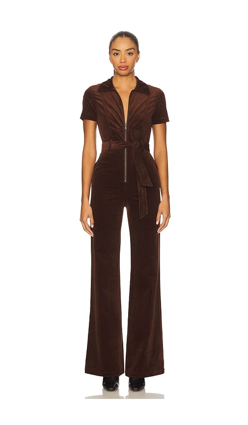 Alice + olivia gorgeous wide leg jumpsuit en color marrón 29 también , 26