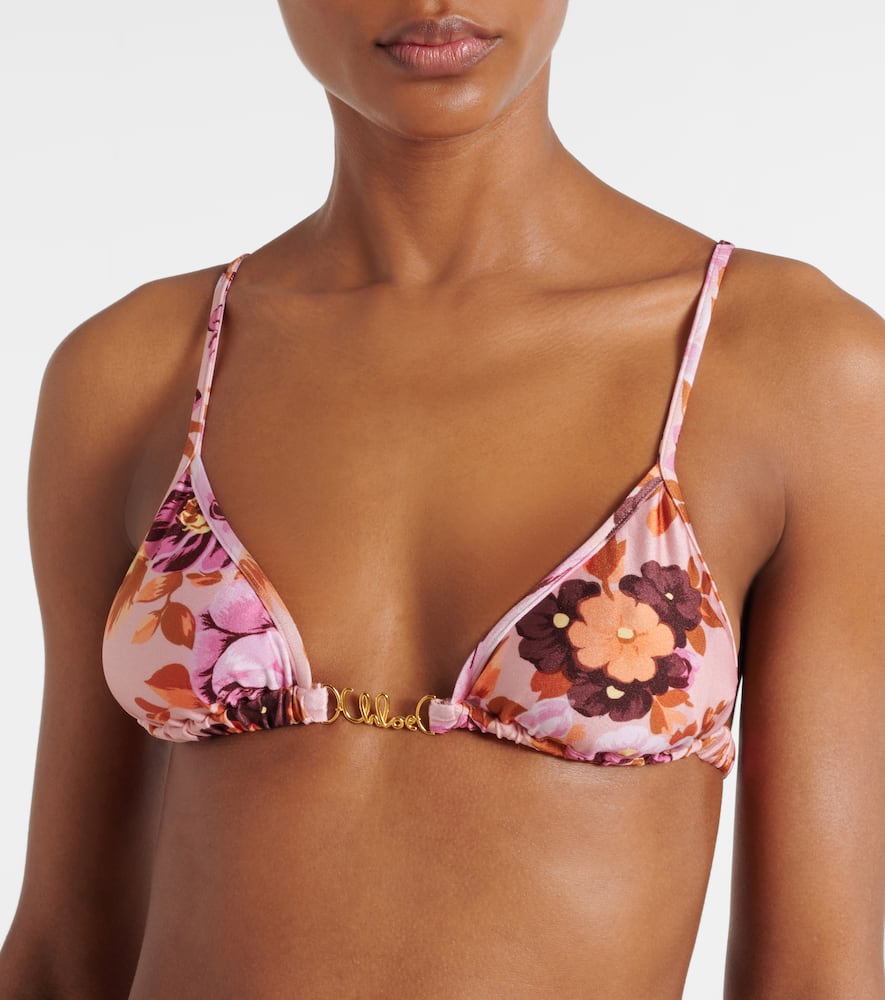 Chloé Logo floral bikini top