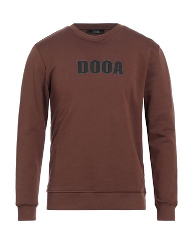 Man Sweatshirt Chocolate brown Size M Cotton, Polyester
