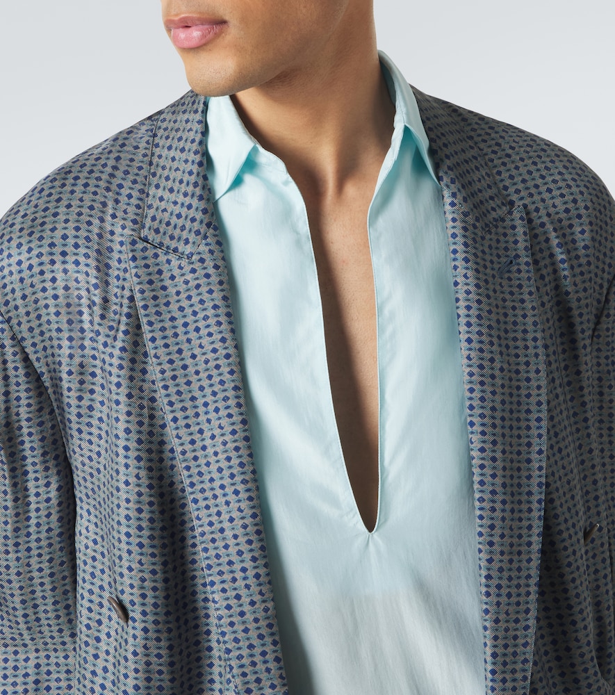 Printed double-breasted blazer