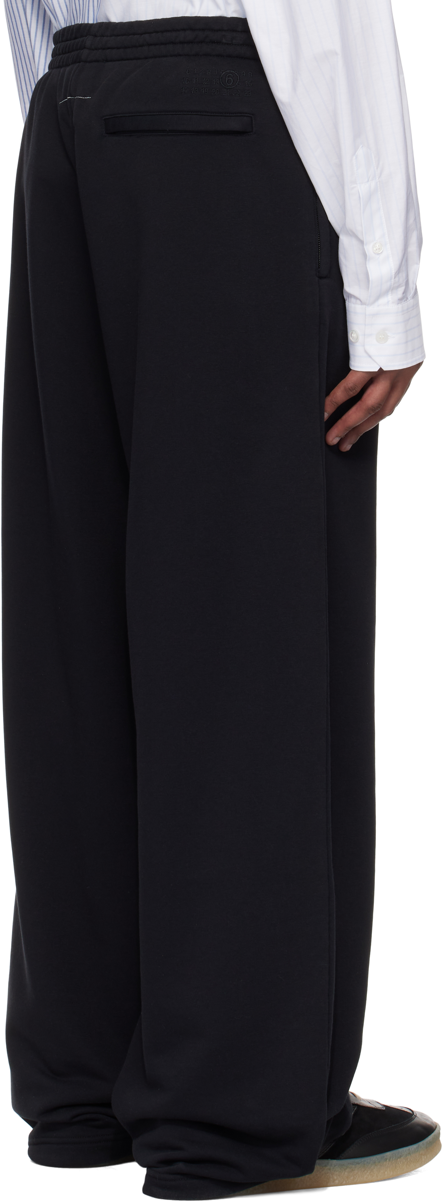 MM6 Maison Margiela ブラック ピンチシーム スウェットパンツ