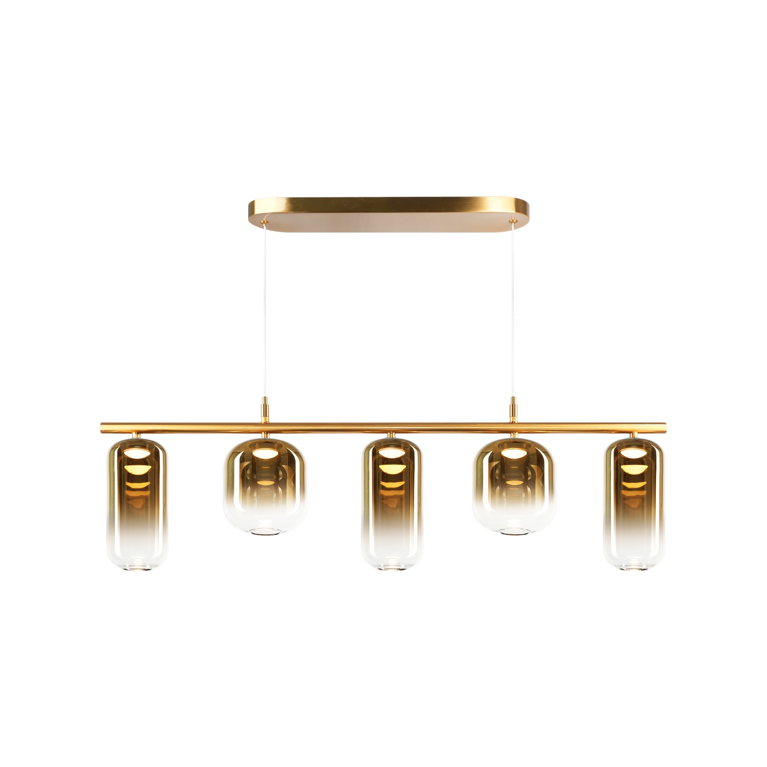 Aged Gold Brass Chandelier from the Refrax Collection