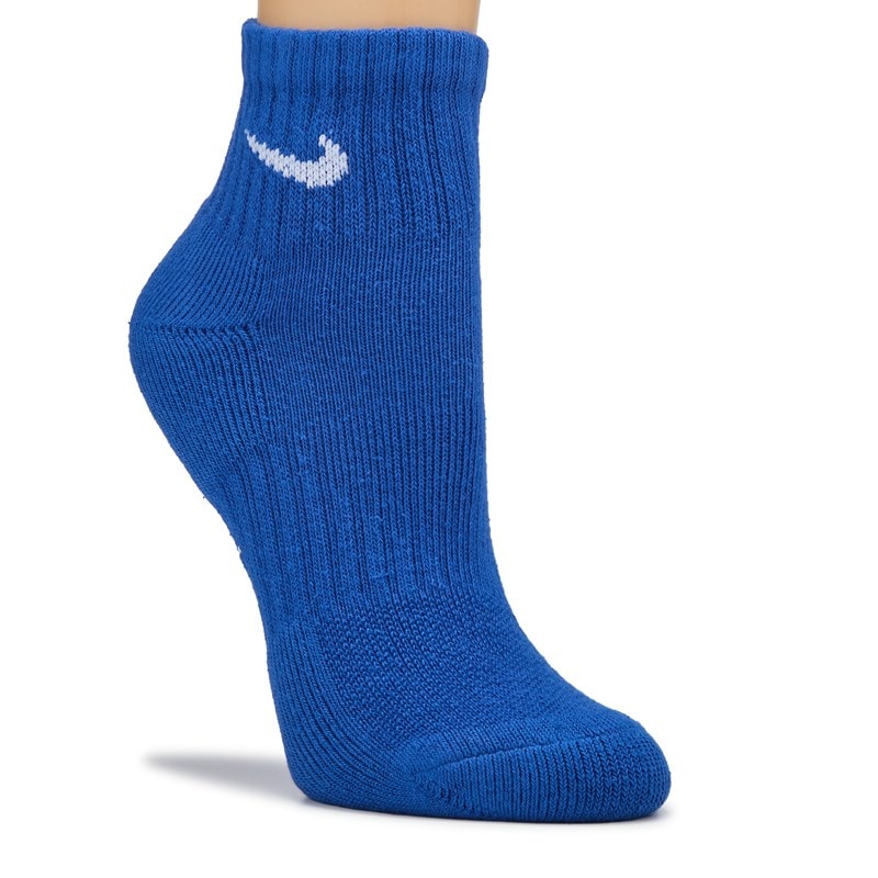 6 Pack Youth Medium Cushioned Ankle Socks (Rainbow Assorted)
