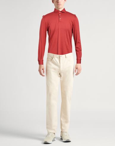 Man Polo shirt Rust Size 40 Organic cotton