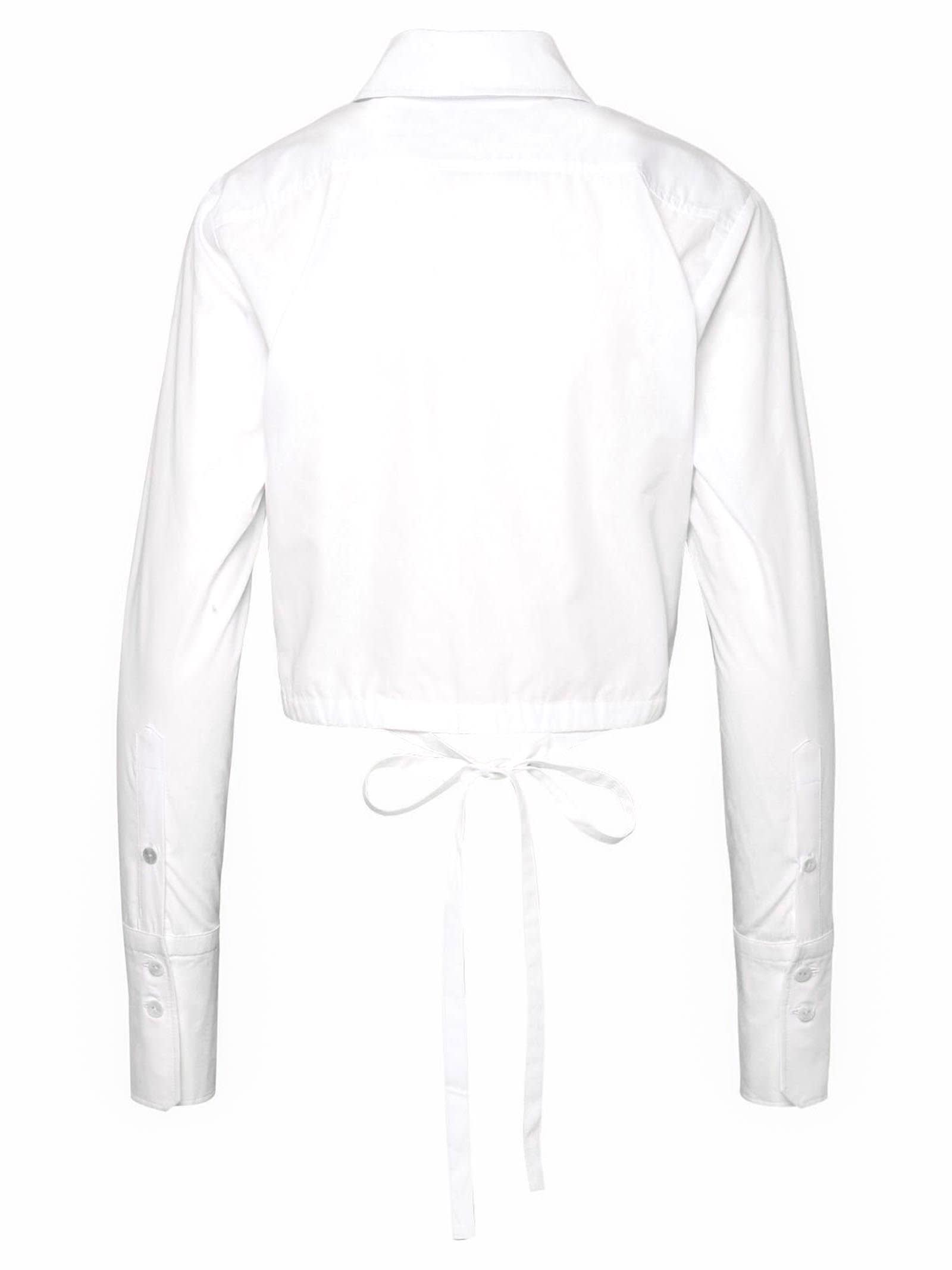 Cropped cut-out shirt - White