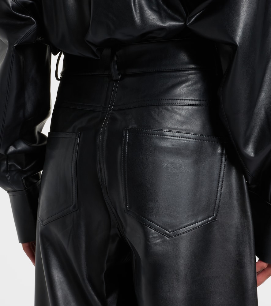 Elephant faux leather wide-leg pants