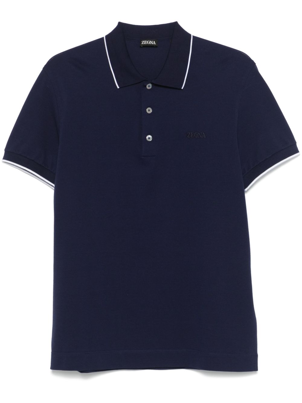 Embroidered-logo polo shirt - Blue