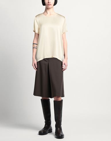Woman Top Cream Size M Silk, Elastane