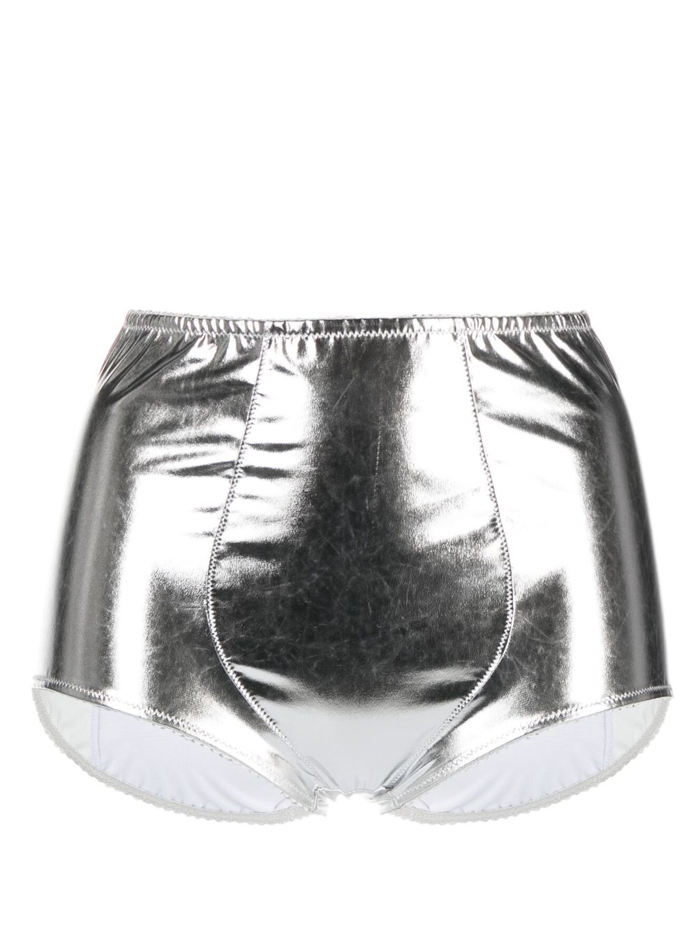 Metallic-effect stretch briefs - Silver