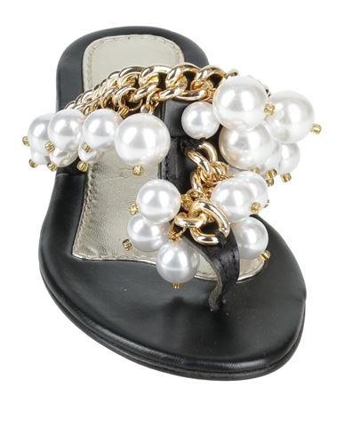 Elina Linardaki Woman Thong sandal Black Size 5 Leather