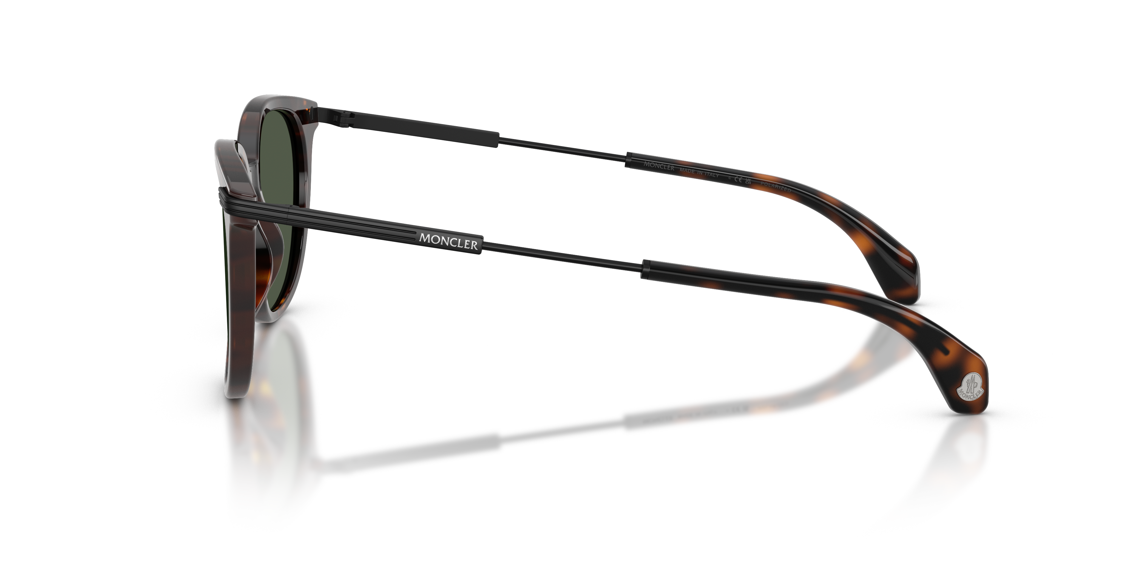 Moncler Unisex Moncler ME6013 KORRA 30029A Gafas de sol Acetato Tortuga Verde Redonda Polarizado