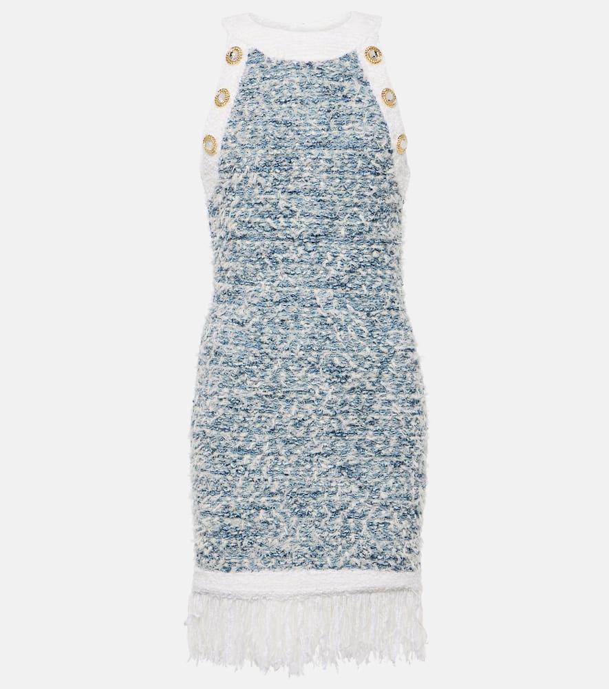 Fringed tweed minidress