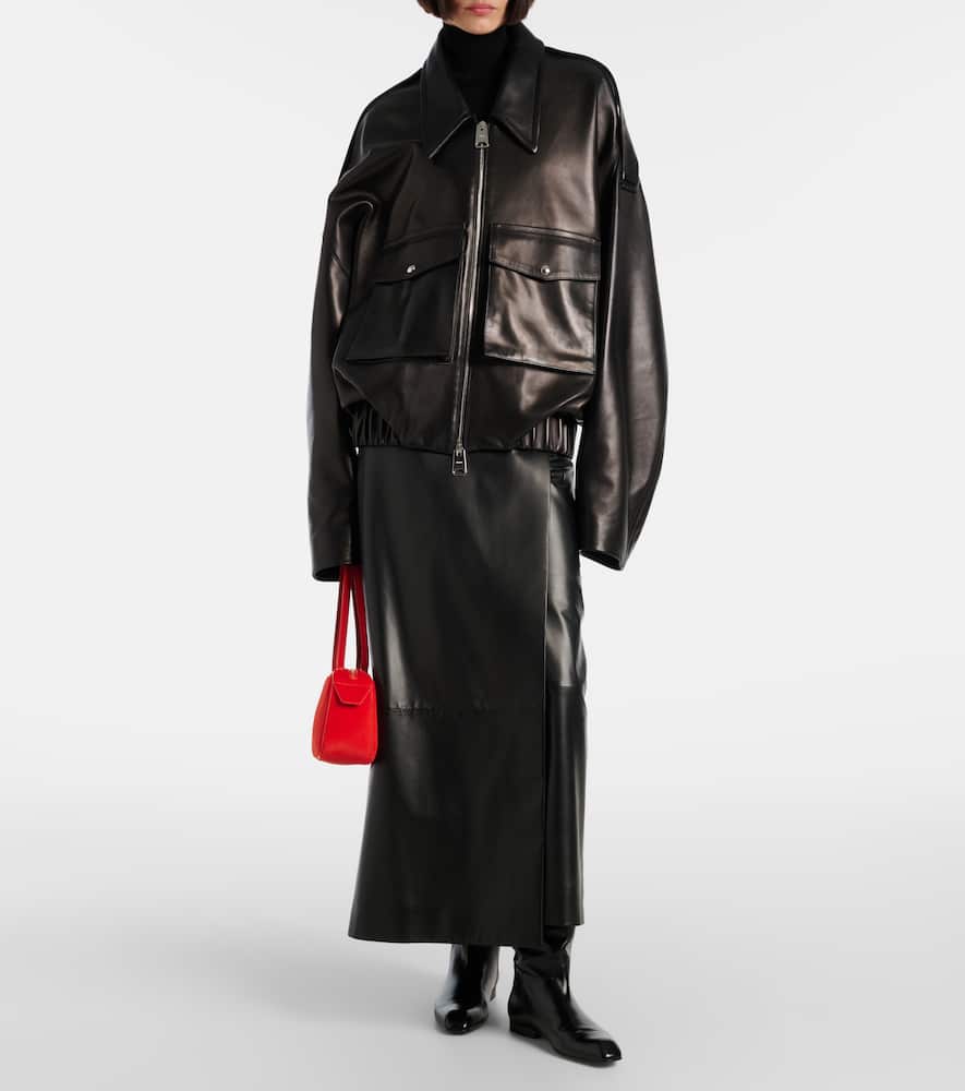 Owey oversized leather jacket