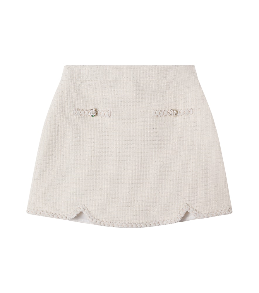 Cotton-blend tweed skirt