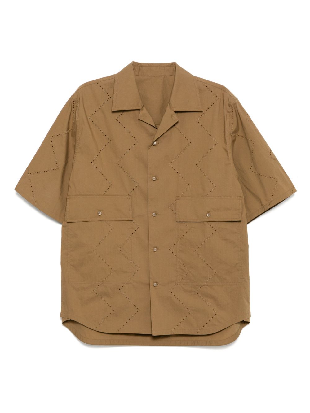 CROQUIS rhombus-details shirt - Brown
