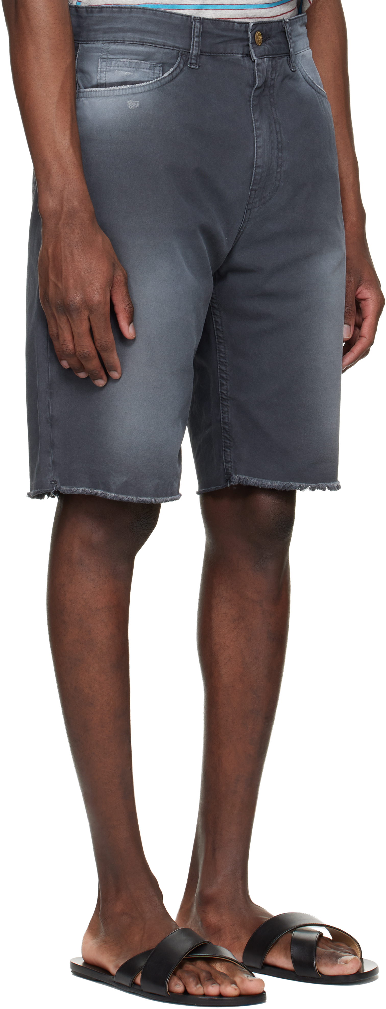 Black 5-Pocket Chino Shorts