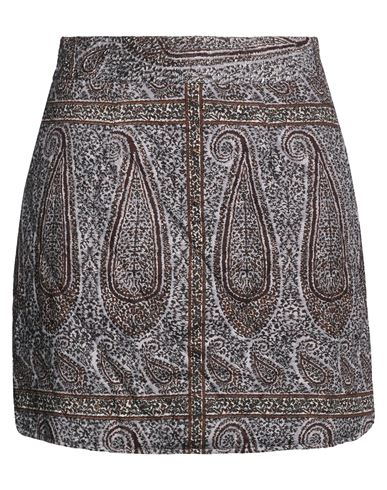 Woman Mini skirt Grey Size S Cotton
