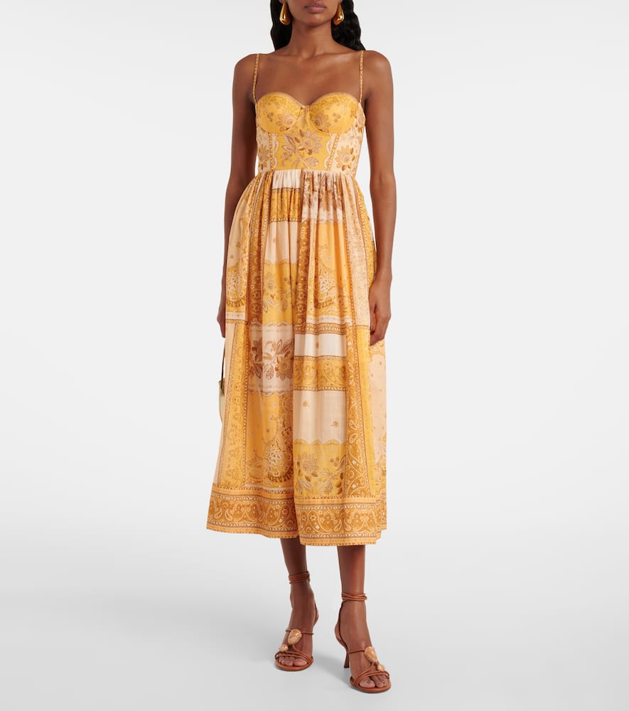 Lucky shirred cotton corset dress