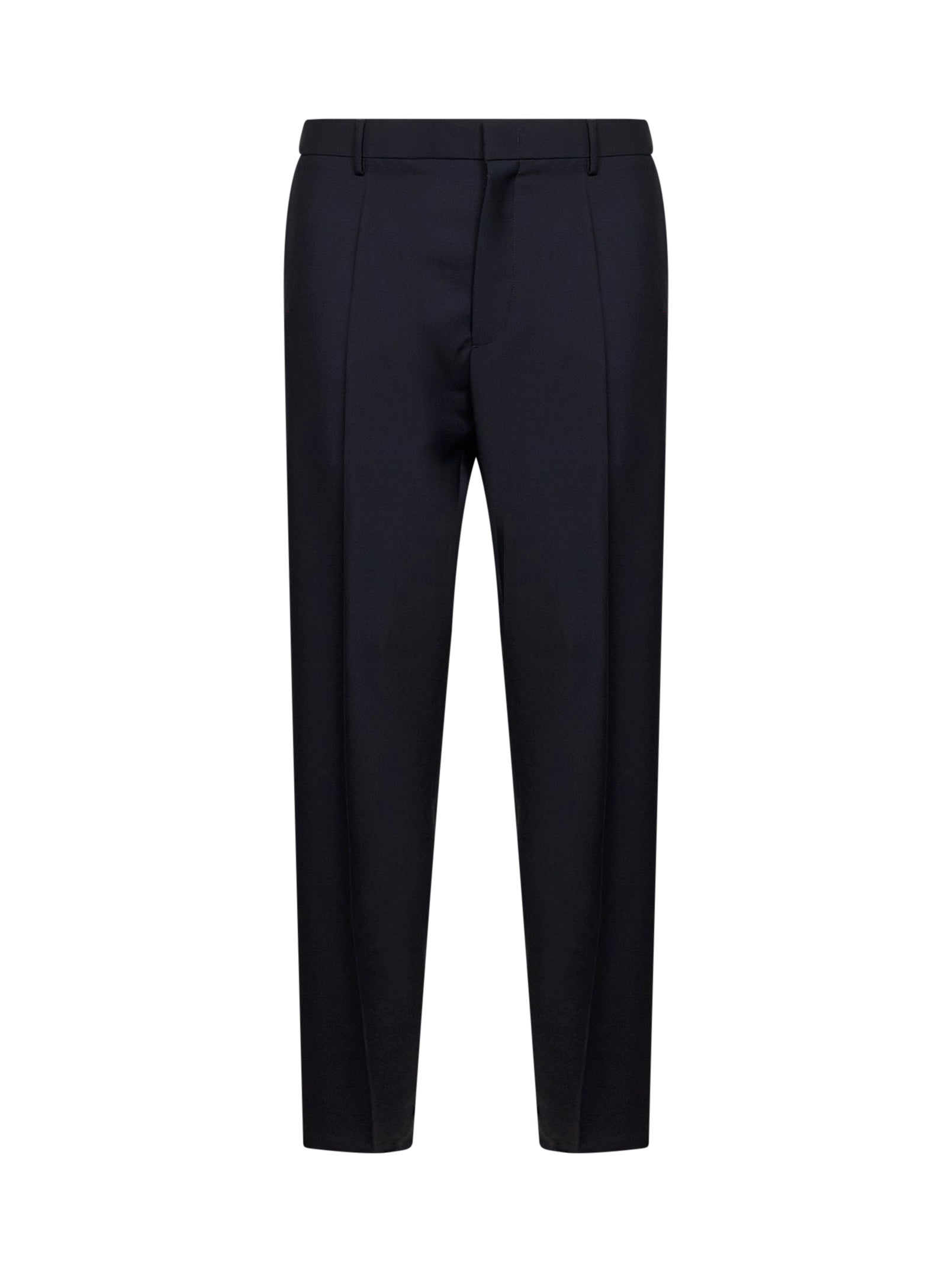 Virgin Wool and Mohair Blend Trousers — Navy