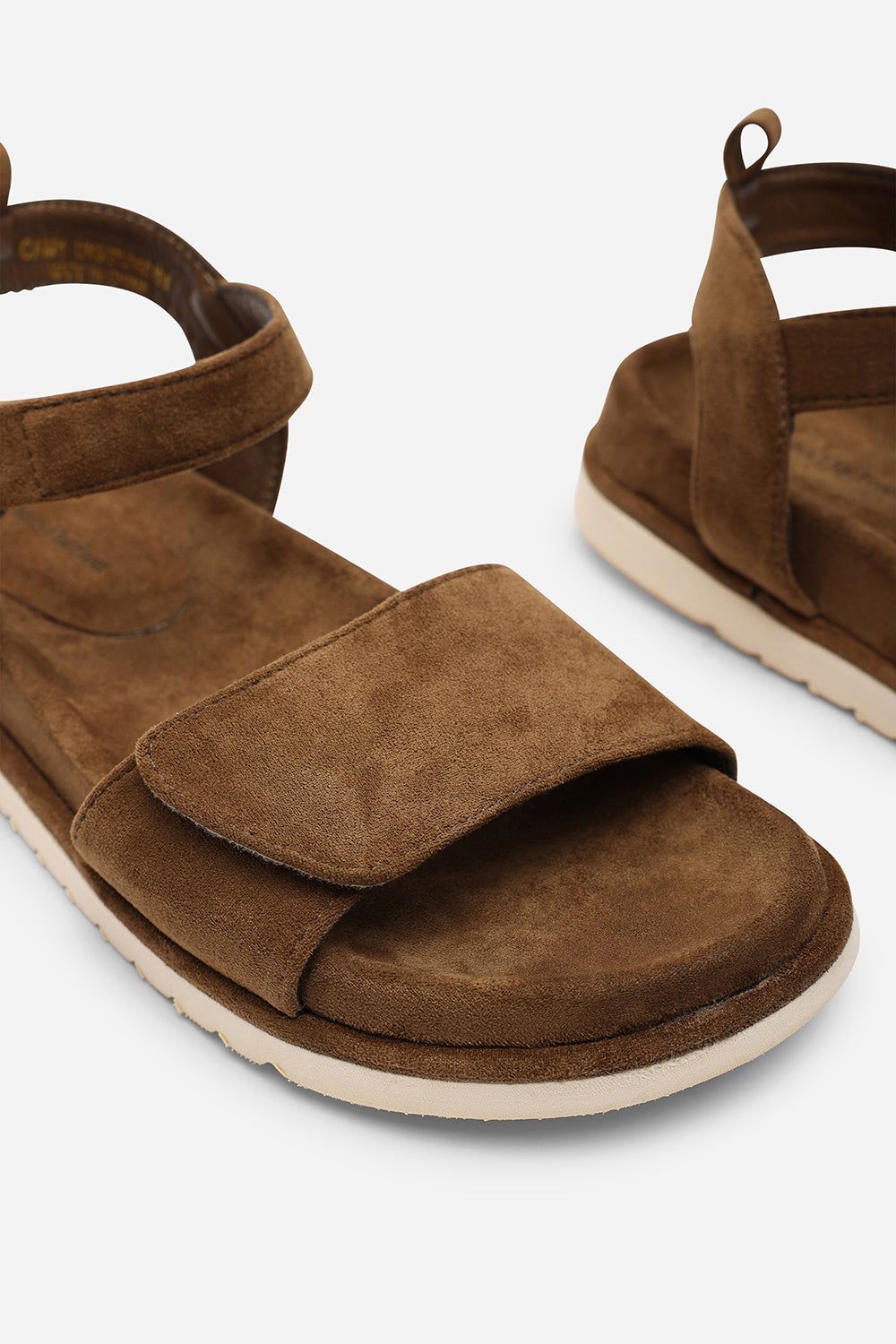 Where's That From Women's 'Brivya' Double Strap Sandals with Velcro Closure in Khaki