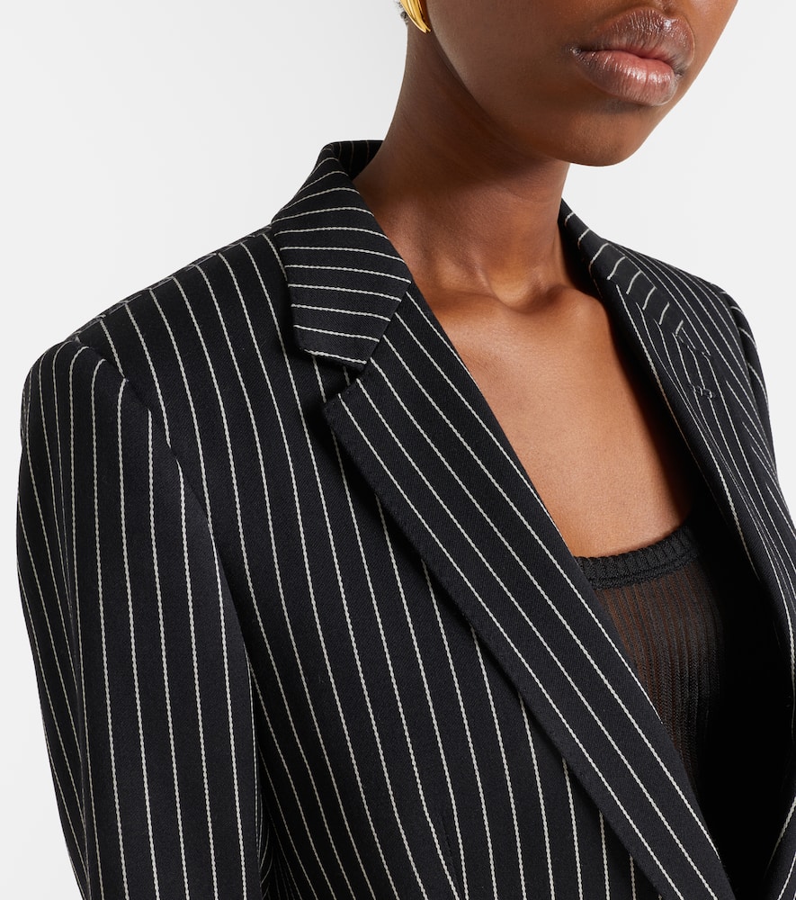 Pinstripe wool and cotton blazer