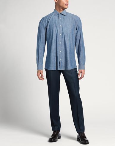 Man Shirt Navy Size 15 ½ Cotton