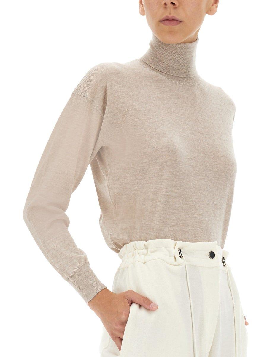 Ribbed-knit roll neck sweater