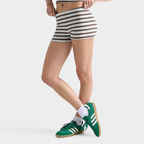 Women's Originals Striped Rib Micro Shorts in Ice Blue/Earth Strata