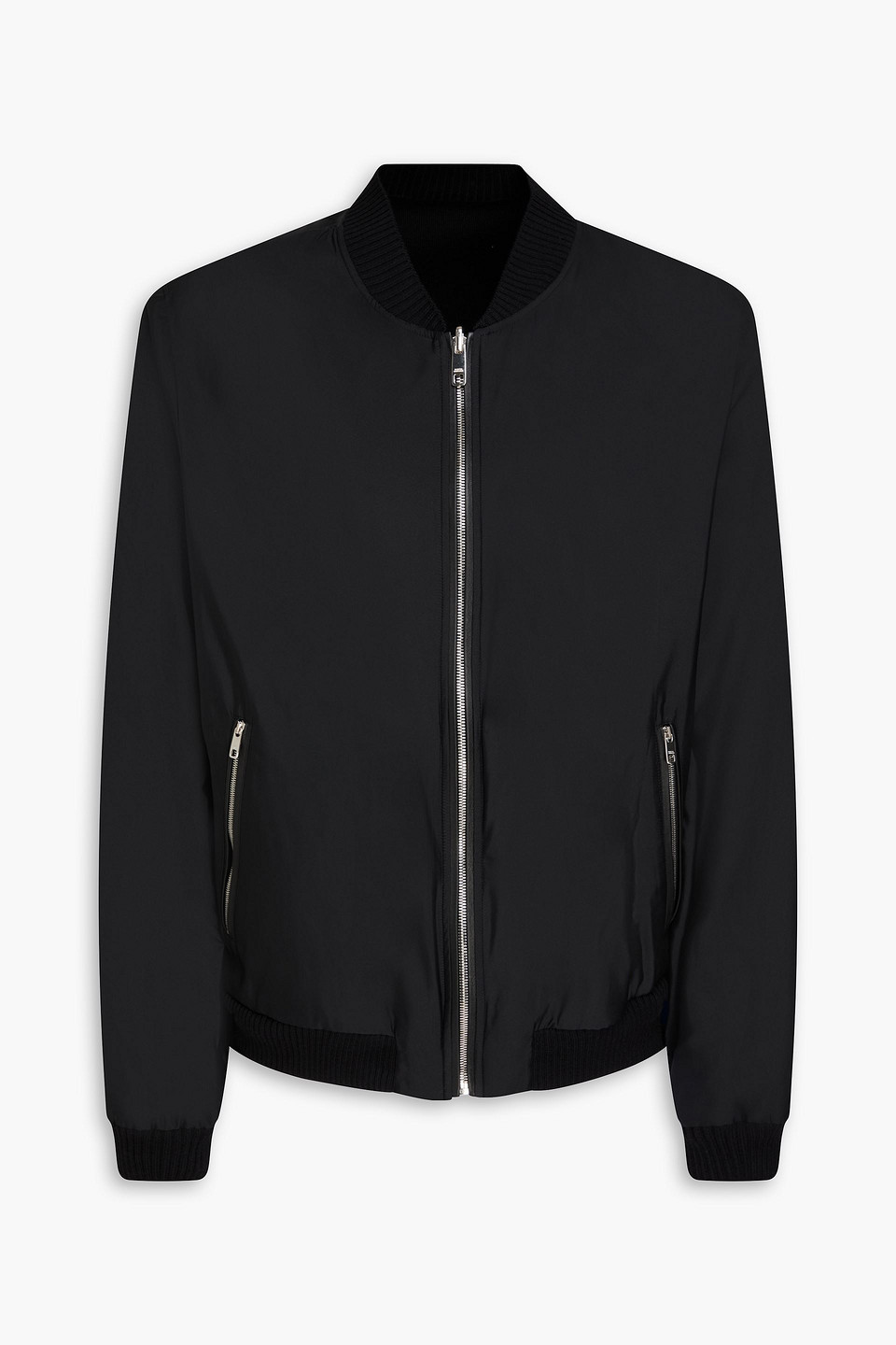 Reversible silk and wool-blend bomber jacket - Black - IT 56