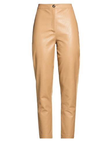 Z. o.e. Zone Of Embroidered Woman Pants Camel Size L Polyurethane, Viscose, Polyamide, Elastane