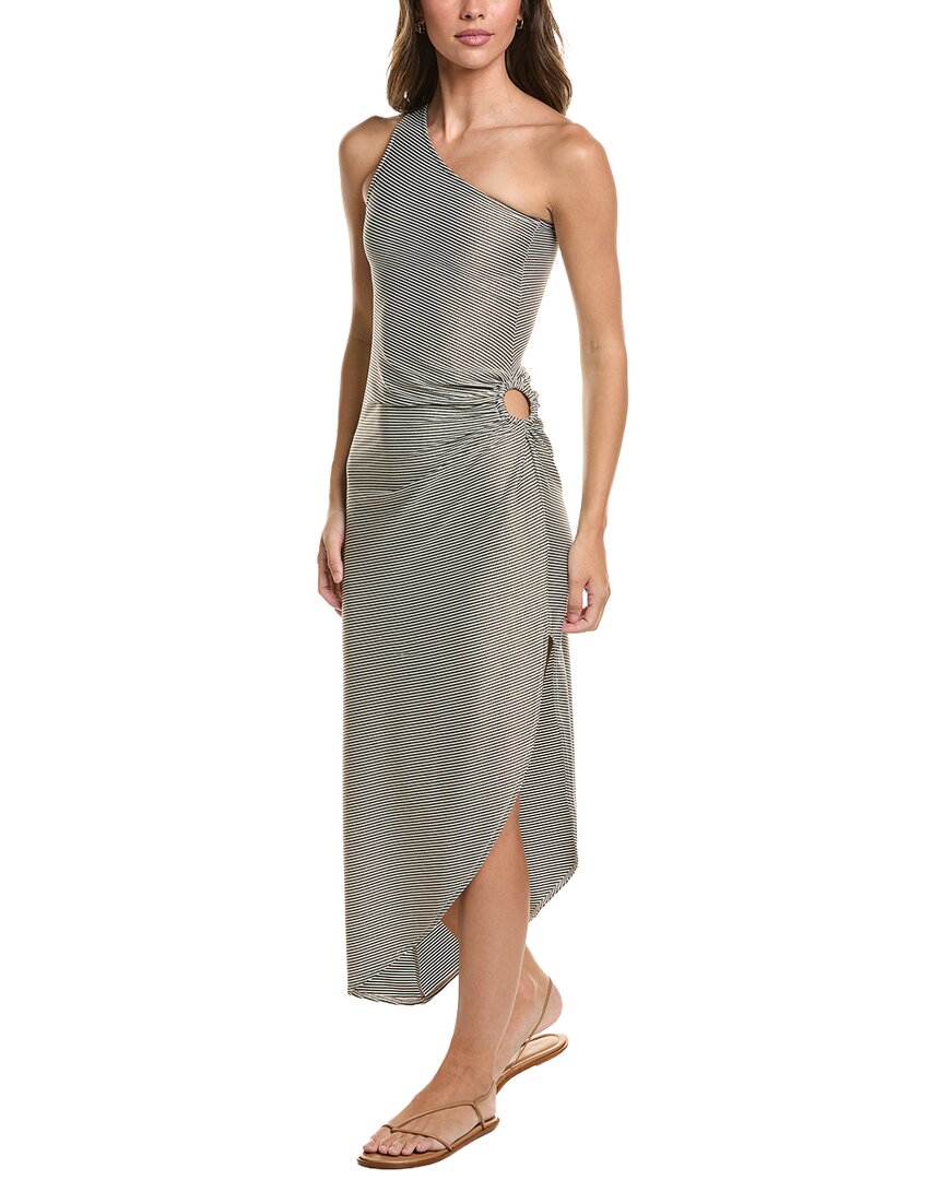 Lurex Rib One-Shoulder Maxi Dress