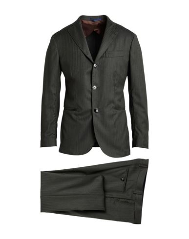 Man Suit Dark green Size 40 Virgin Wool