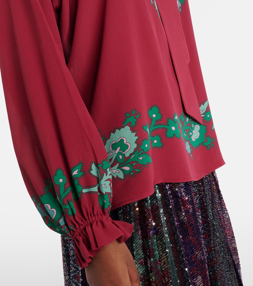 Cerere floral satin blouse