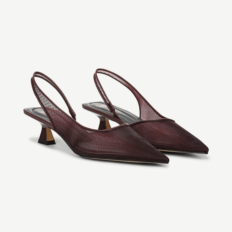 Sarto By Sarto Devin Slingback Pump Wine Red Mesh/fabric