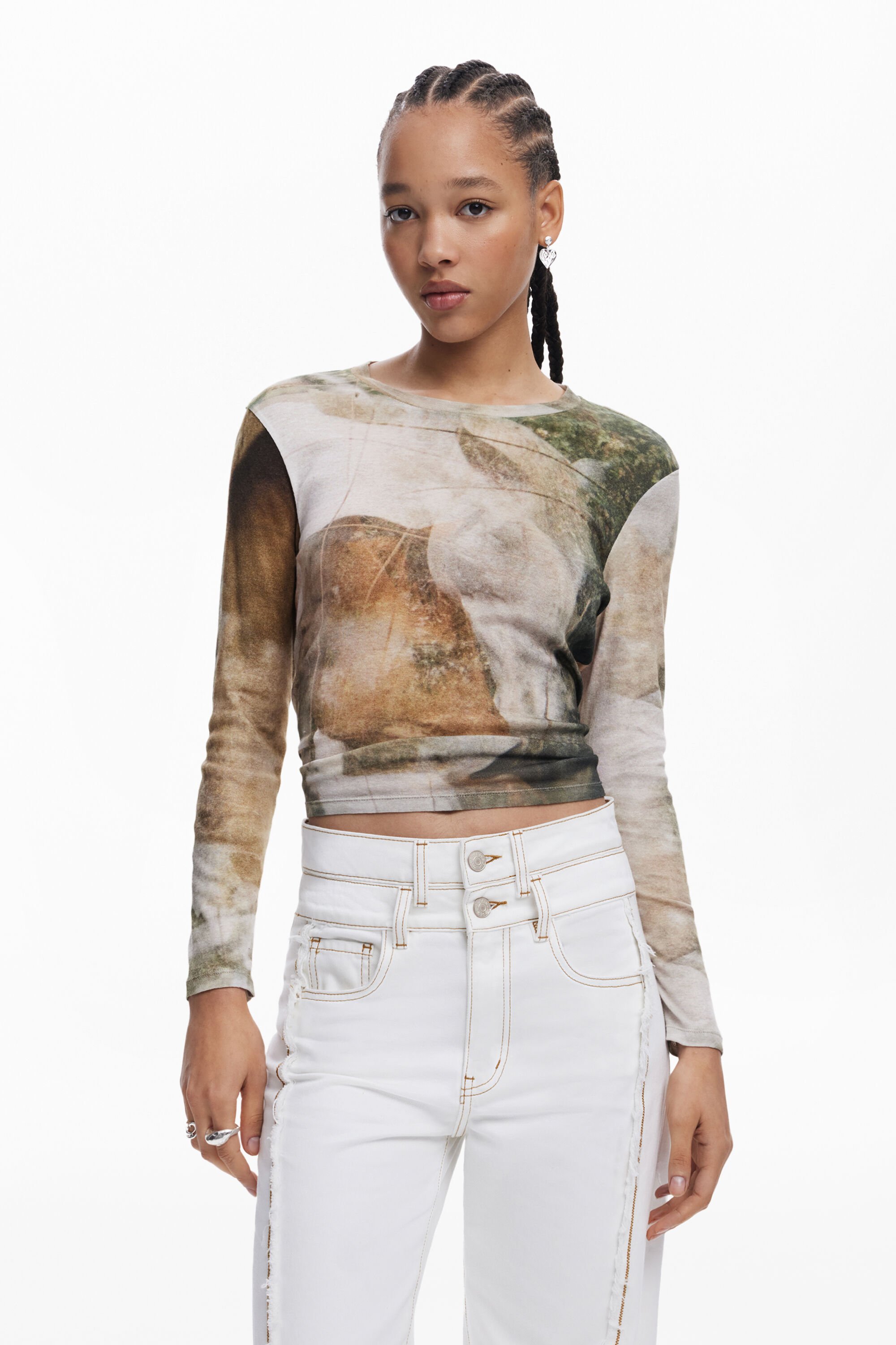 High-neck horse T-shirt