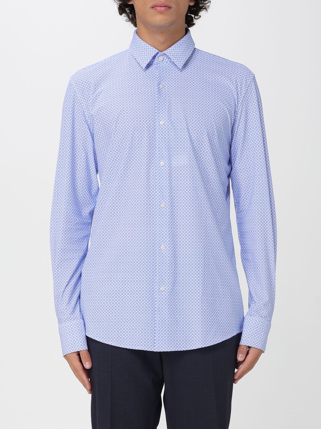 Shirt Men color Gnawed Blue