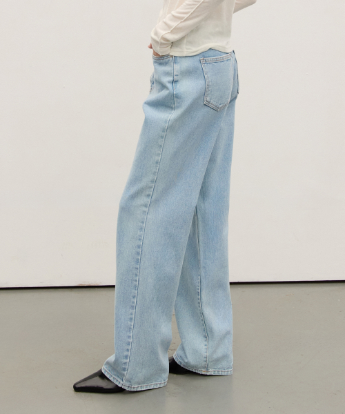 W50 Wide Denim Pants_White