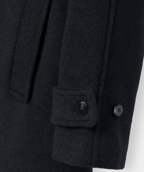 Essential Cashmere Balmacaan Coat_Black
