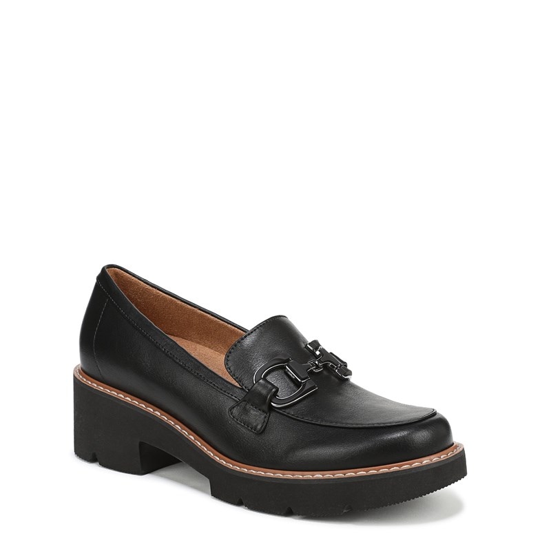 Women's Corrine Platform Loafers (Black Faux Leather)