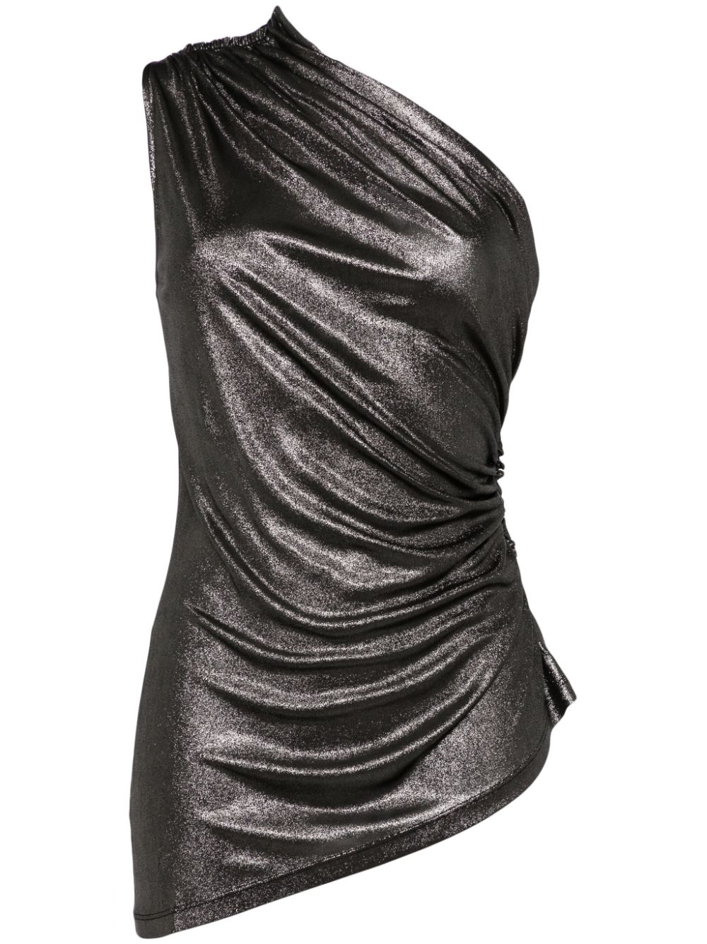 One-shoulder draped top - Black