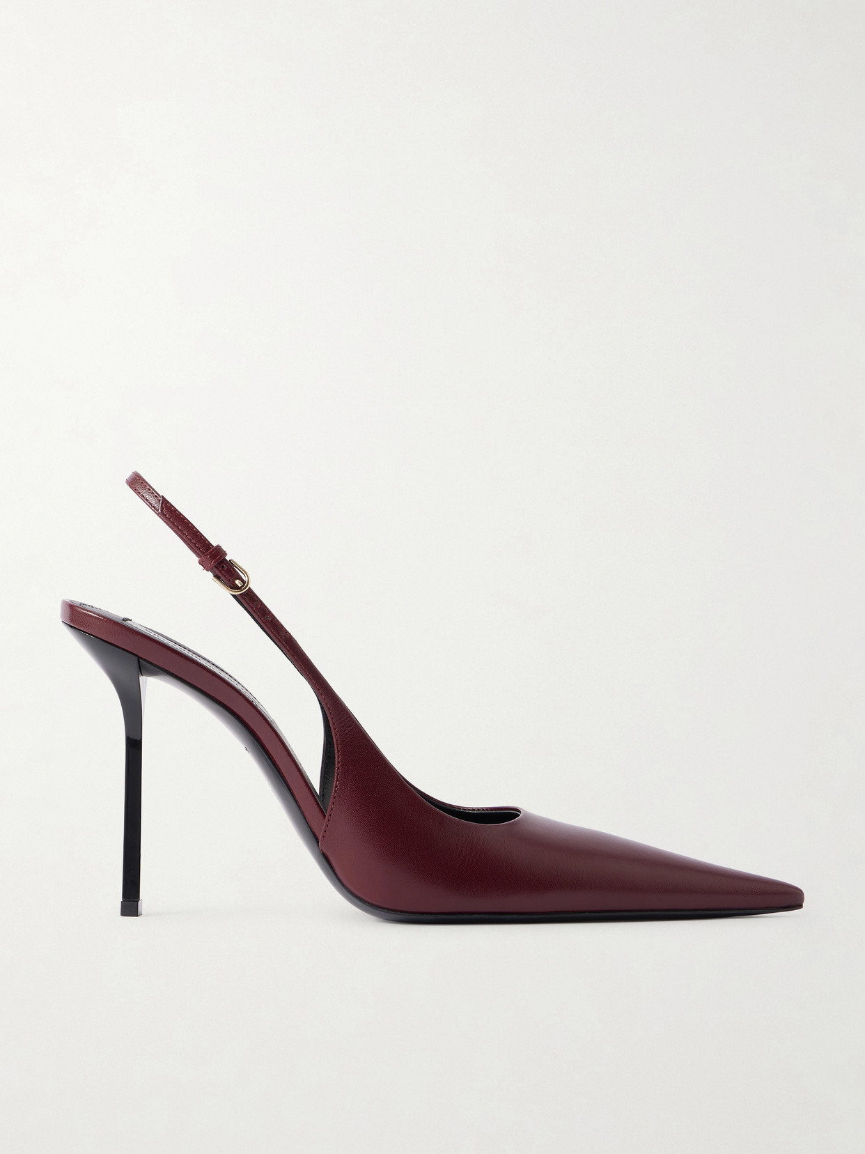 Victoria Leather Slingback Pumps - Burgundy