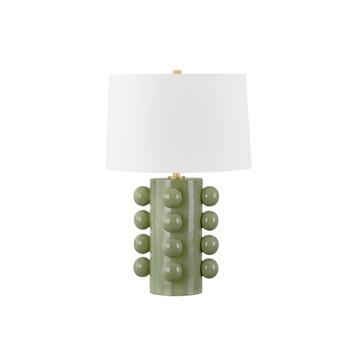 Aged Brass Ceramic Moss Crackle Table Lamp from the Roselle Collection