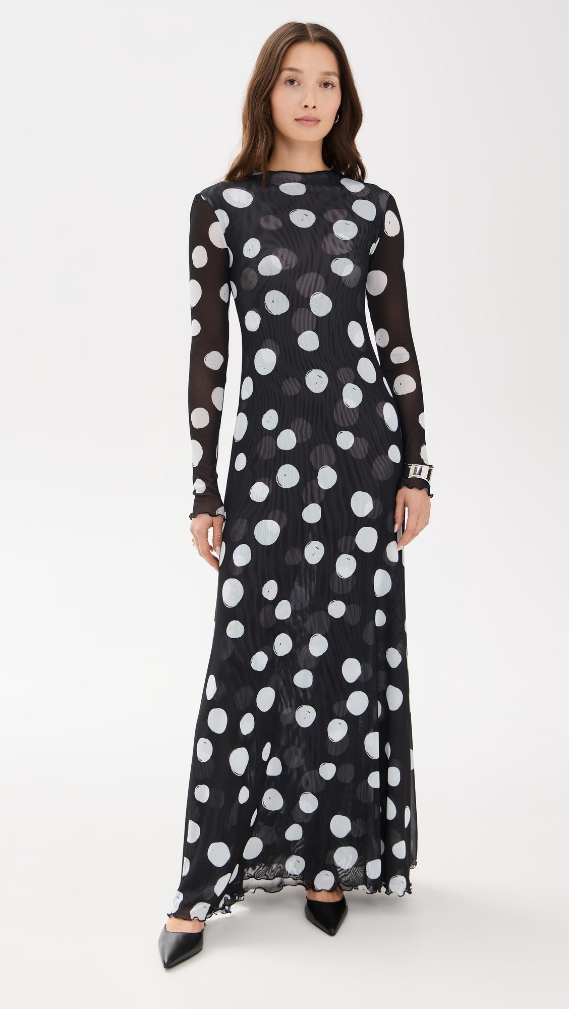 Lyon Maxi Dress Black/White Dot