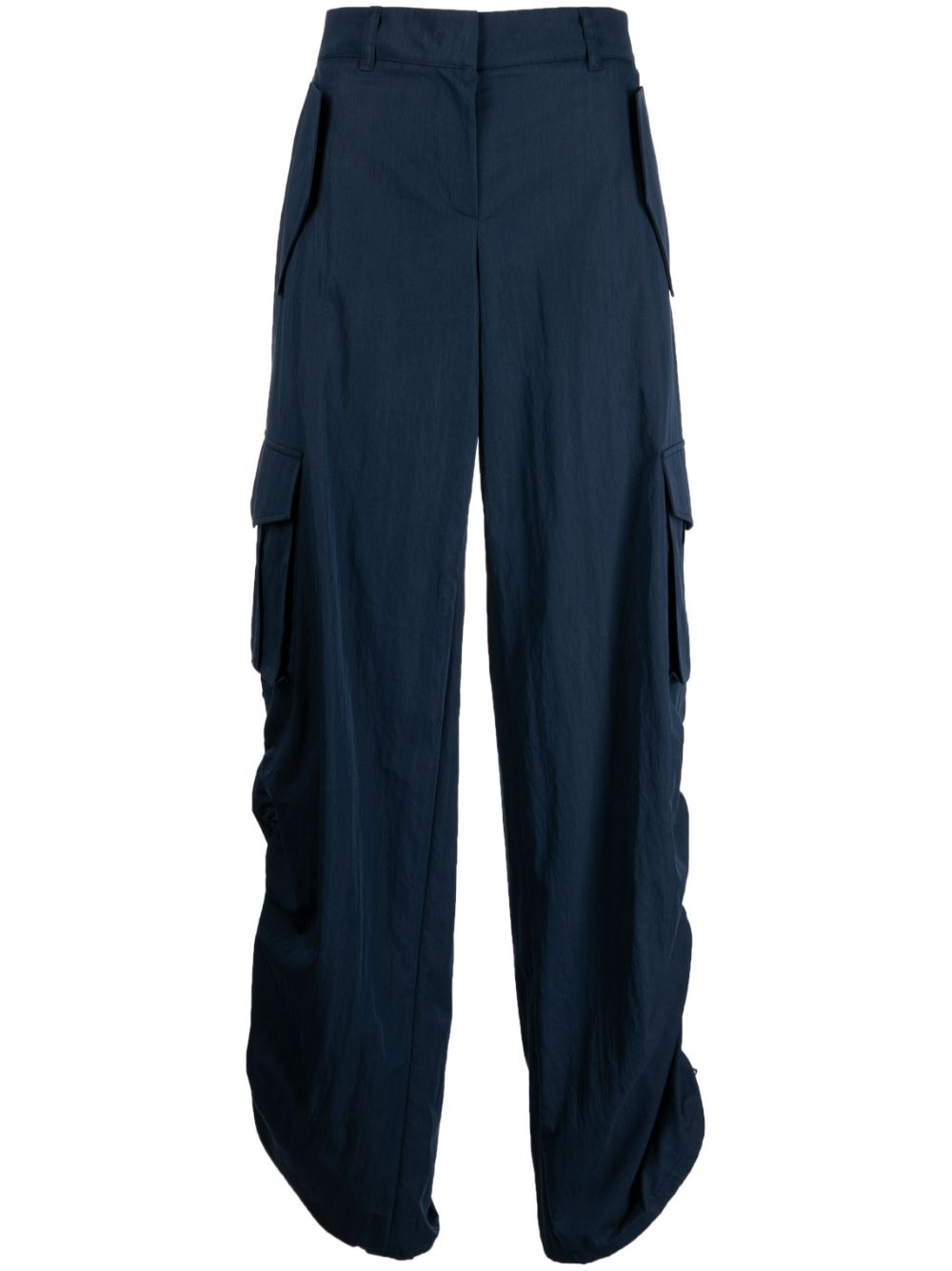 Drawstring wide-leg trousers - Brown